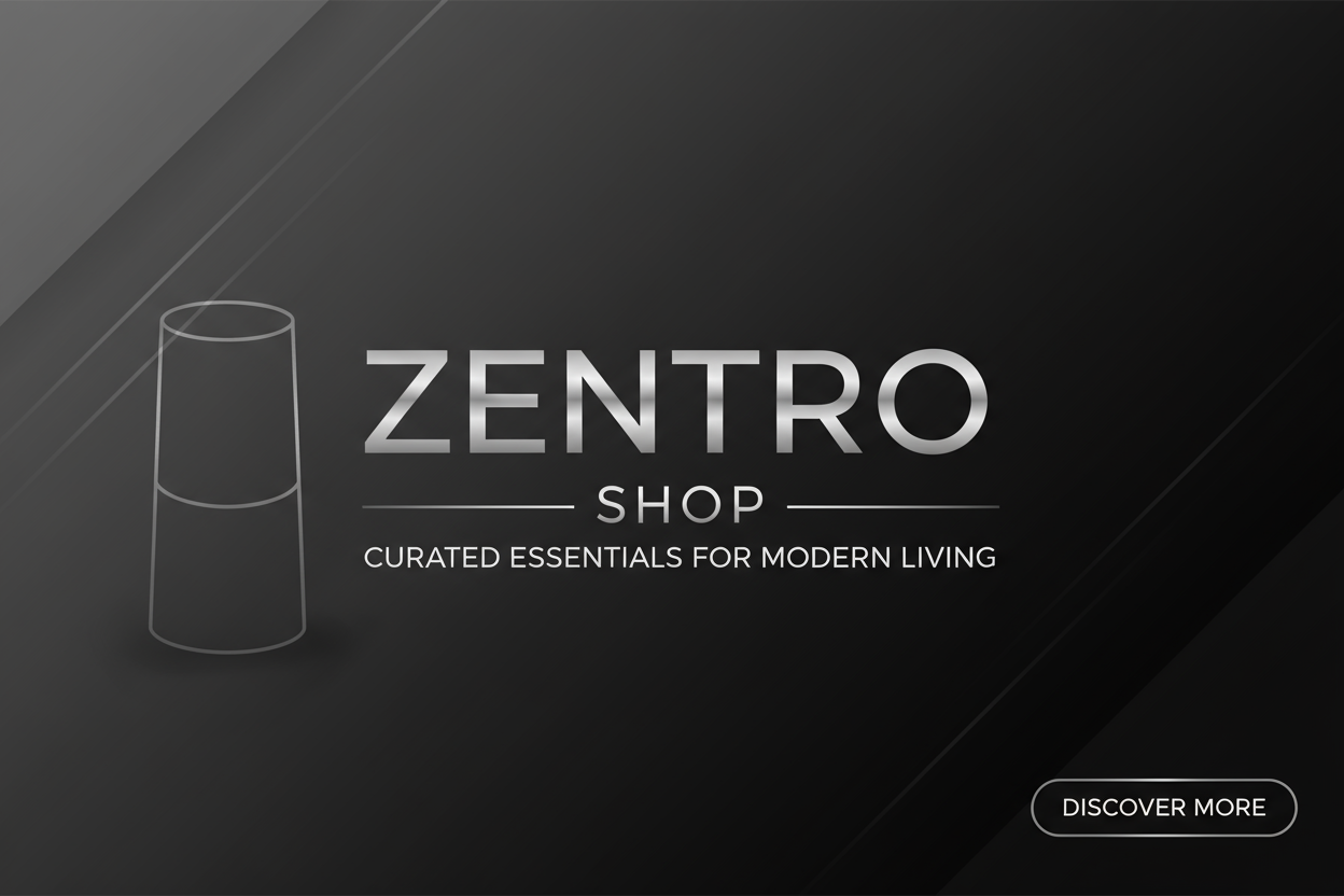 Make a Professional zentro shop banner on the front page that has the store name and Looks great with Black and grey as signature colors